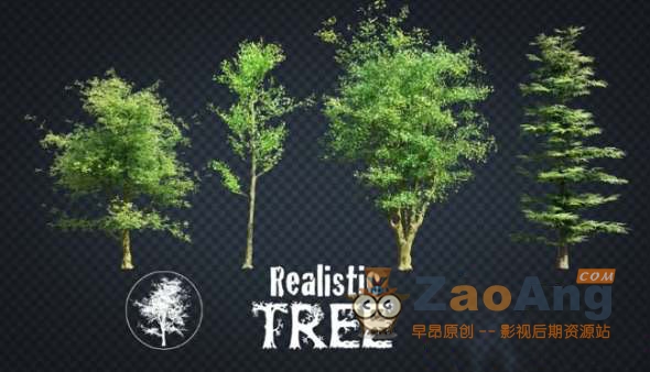 Realistic Tree Asset Pack v1.1，Blender植物树木森林预设插件