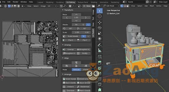 UV Toolkit v2.0.7|Blender展UV贴图整理工具插件