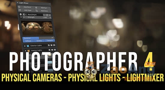 Photographer v4.4.6|Blender摄像机真实物理灯光自动对焦插件