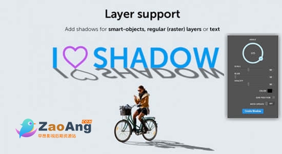 Photoshop Extension Shadow v1.0.3 Win/Mac + 使用教程|Photoshop逼真投影拖尾阴影插件